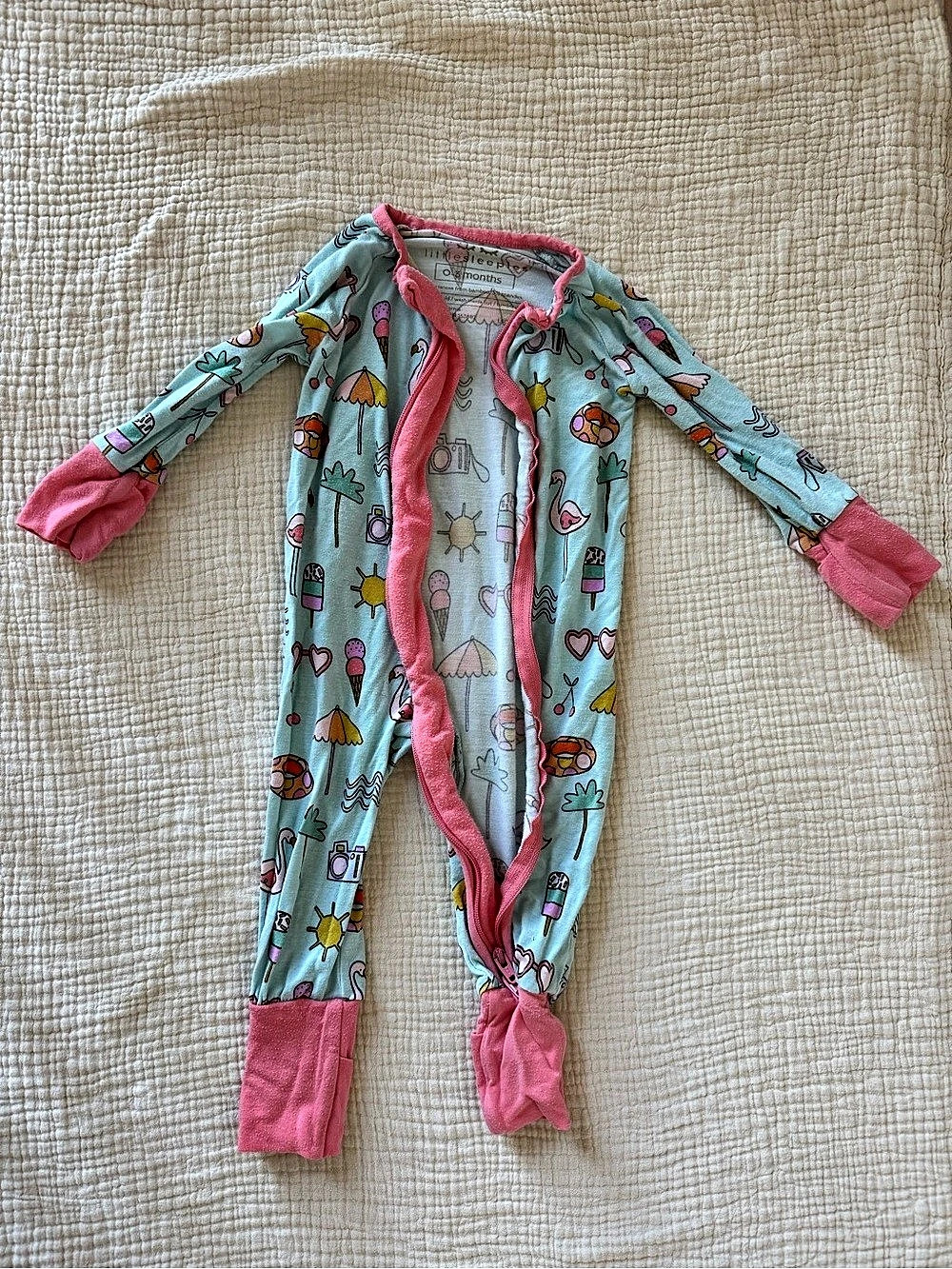 Little Sleepies Printed Footie Baby 0-3 Months